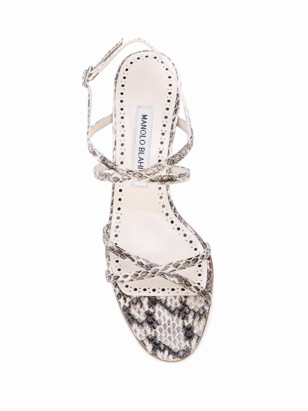 Manolo Brown Snakeskin Kitten Heel